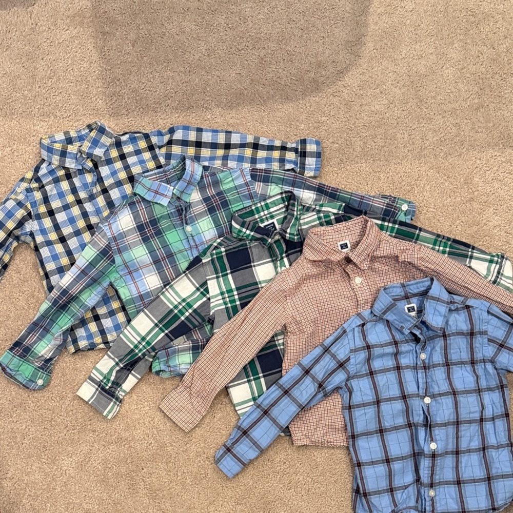 5 Plaid Janie and Jack Dress Shirts
